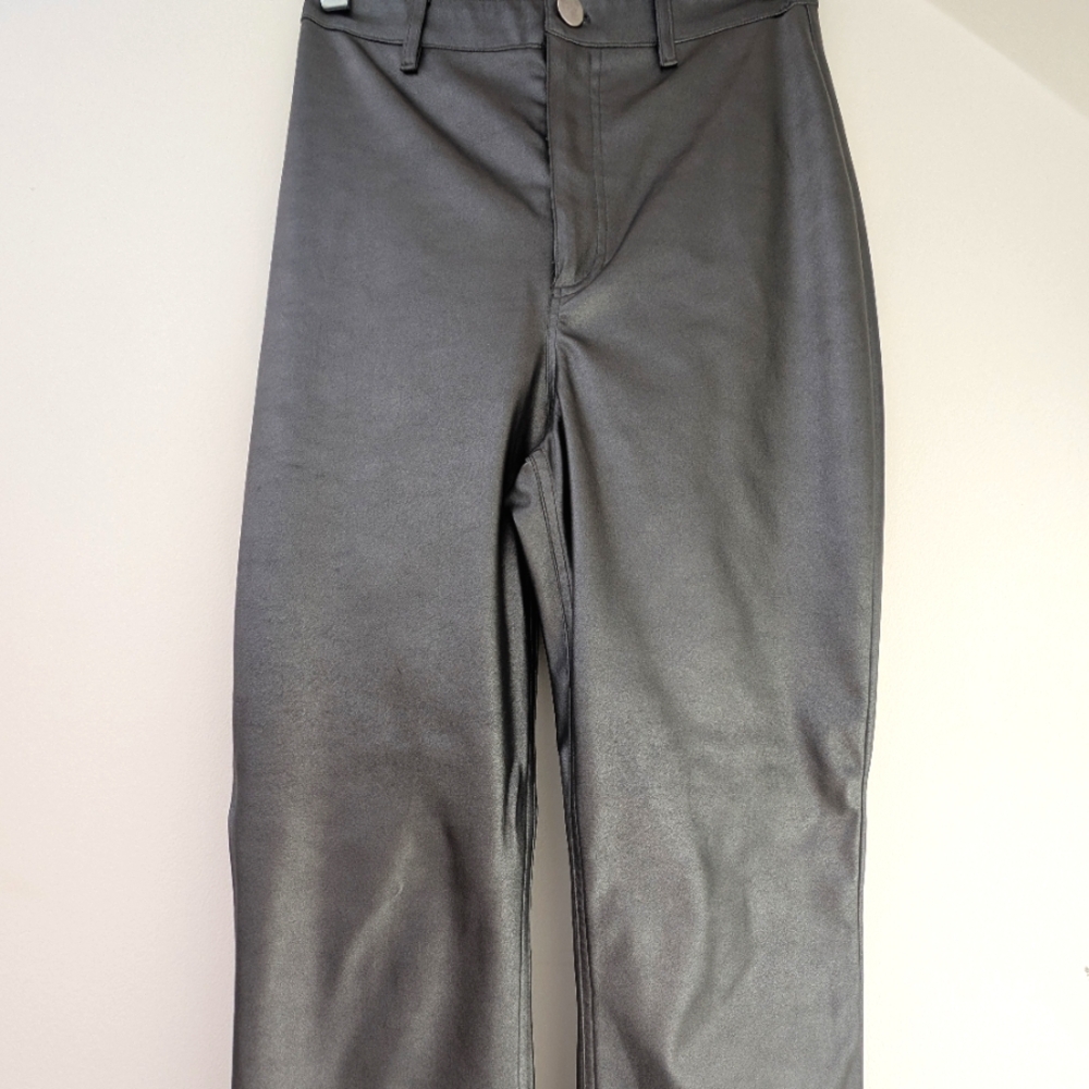 Shiny, Gray, Women's Flared Pants